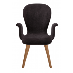 FAUTEUIL FRANÇAIS CONTEMPORAIN PIEDS CHÊNE LILA