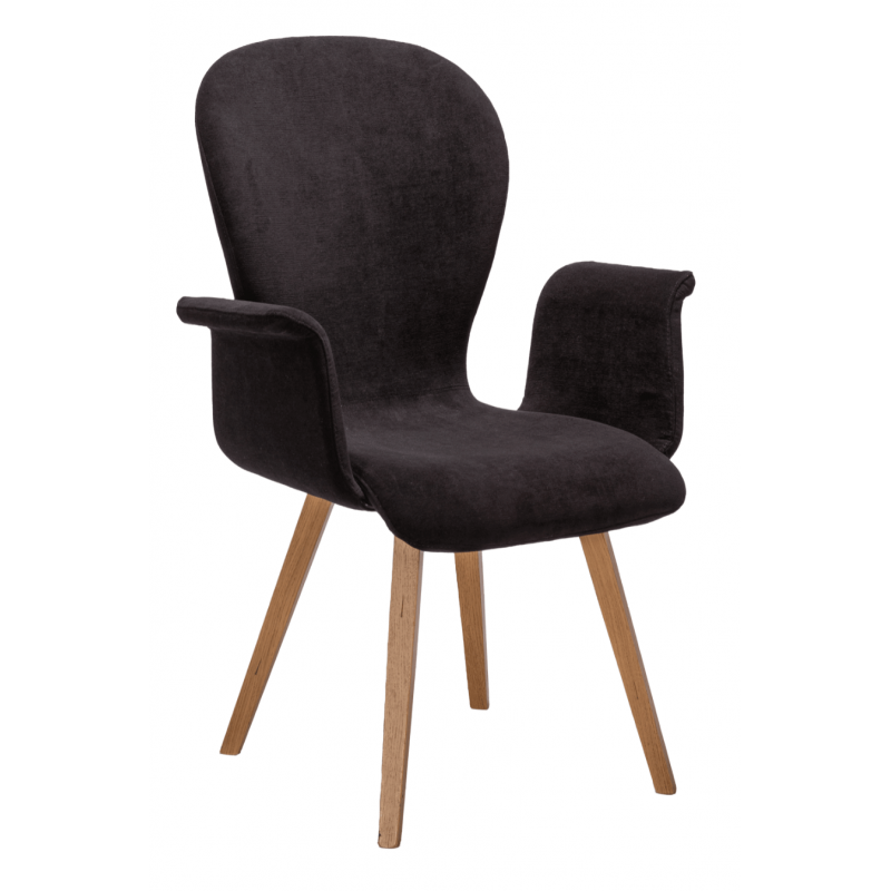 FAUTEUIL FRANÇAIS CONTEMPORAIN PIEDS CHÊNE LILA