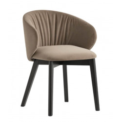 FAUTEUIL CONTEMPORAIN EN VELOURS PIEDS BOIS TUKA SOFT