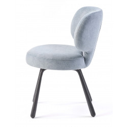 CHAISE RONDE COCOONING EN VELOURS FLEUR