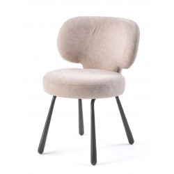 CHAISE RONDE COCOONING EN VELOURS FLEUR