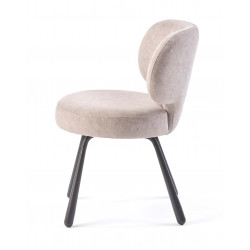 CHAISE RONDE COCOONING EN VELOURS FLEUR