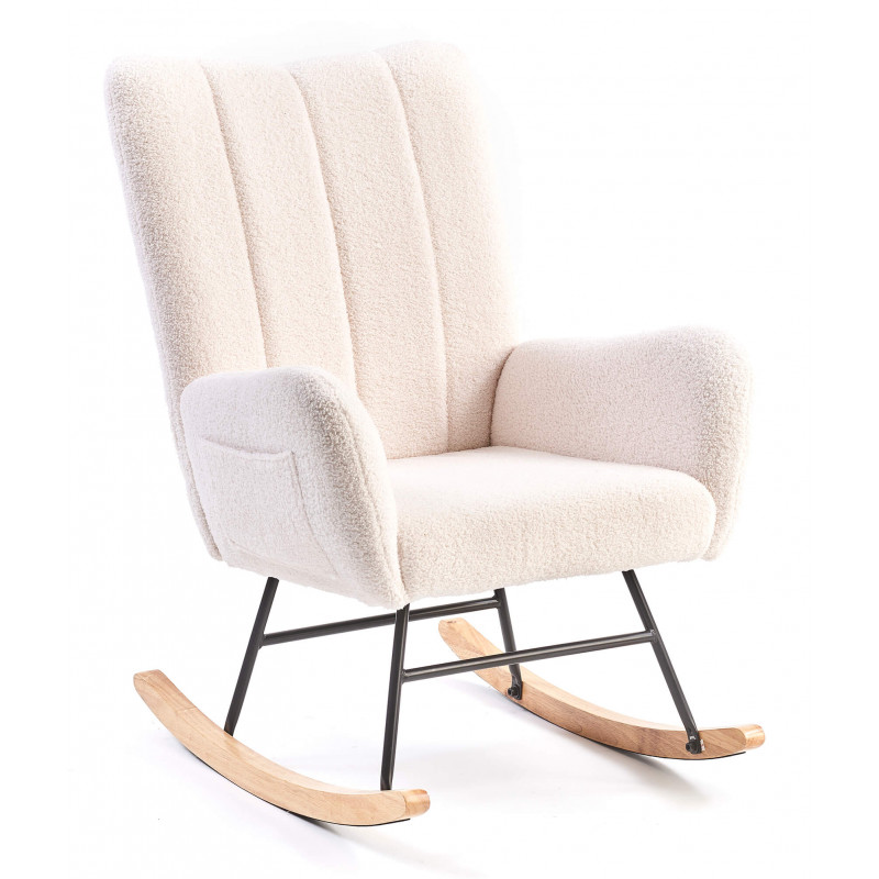 FAUTEUIL À BASCULE EN TISSU BOUCLETTE STARK