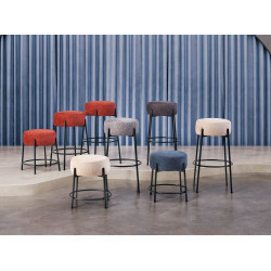 TABOURET HAUT EN TISSU CONTEMPORAIN POPPY