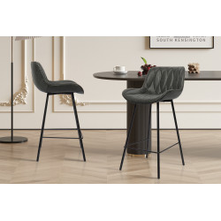 TABOURET SNACK GARNIE EN SIMILICUIR NOVA