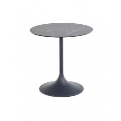 TABLE DE CUISINE RONDE PIEDS TULIPE EN CÉRAMIQUE LIAM