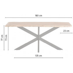 TABLE FIXE CONTEMPORAINE EN BOIS D'ACACIA NEBEL