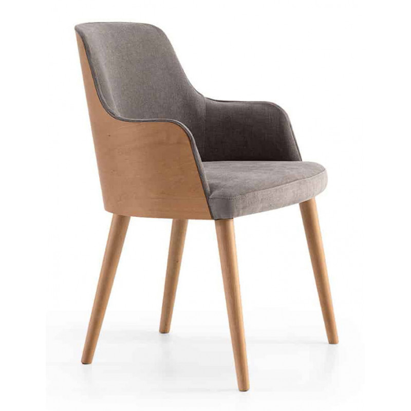 FAUTEUIL VERONA CONTEMPORAIN EN BOIS ET TISSU