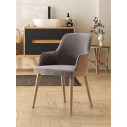 FAUTEUIL VERONA CONTEMPORAIN EN BOIS ET TISSU