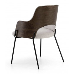 FAUTEUIL CONTEMPORAIN TISSU, BOIS ET MÉTAL PISA