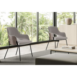 FAUTEUIL CONTEMPORAIN TISSU, BOIS ET MÉTAL PISA