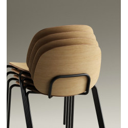 TABOURET D'ÉCOLIER MODERNE EN BOIS ET MÉTAL DANA