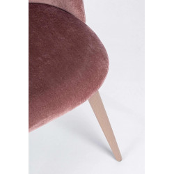 PETITE CHAISE RONDE EN VELOURS ET PIEDS BOIS LINZEY