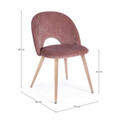 PETITE CHAISE RONDE EN VELOURS ET PIEDS BOIS LINZEY