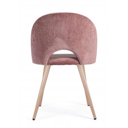 PETITE CHAISE RONDE EN VELOURS ET PIEDS BOIS LINZEY