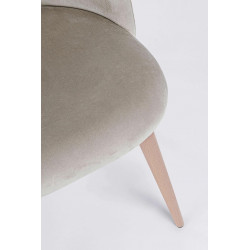 PETITE CHAISE RONDE EN VELOURS ET PIEDS BOIS LINZEY