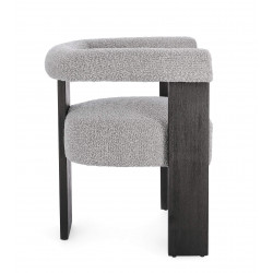 FAUTEUIL ROND CONTEMPORAIN EN BOIS ET TISSU AGAPE