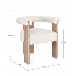 FAUTEUIL ROND CONTEMPORAIN EN BOIS ET TISSU AGAPE