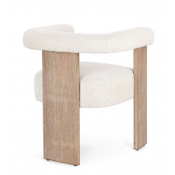 FAUTEUIL ROND CONTEMPORAIN EN BOIS ET TISSU AGAPE