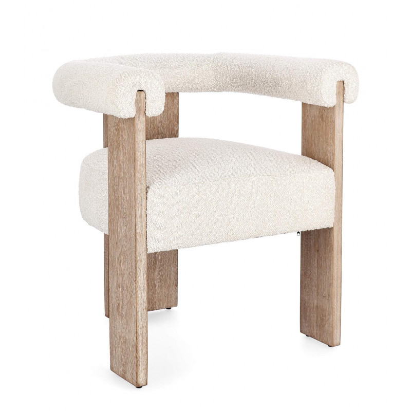 FAUTEUIL ROND CONTEMPORAIN EN BOIS ET TISSU AGAPE