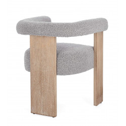 FAUTEUIL ROND CONTEMPORAIN EN BOIS ET TISSU AGAPE