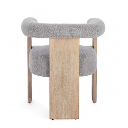 FAUTEUIL ROND CONTEMPORAIN EN BOIS ET TISSU AGAPE