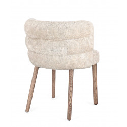 FAUTEUIL ROND CONTEMPORAIN EN TISSU ET BOIS ILMA