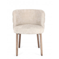 FAUTEUIL ROND CONTEMPORAIN EN TISSU ET BOIS ILMA