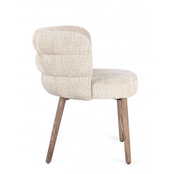 FAUTEUIL ROND CONTEMPORAIN EN TISSU ET BOIS ILMA