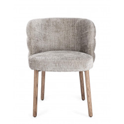 FAUTEUIL ROND CONTEMPORAIN EN TISSU ET BOIS ILMA