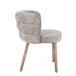 FAUTEUIL ROND CONTEMPORAIN EN TISSU ET BOIS ILMA