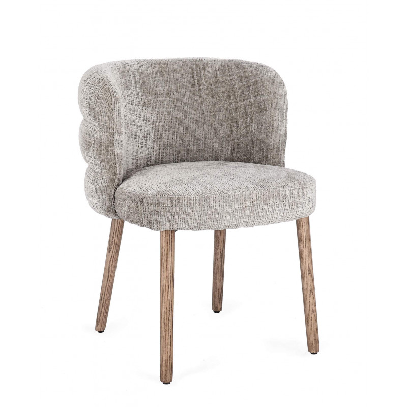 FAUTEUIL ROND CONTEMPORAIN EN TISSU ET BOIS ILMA