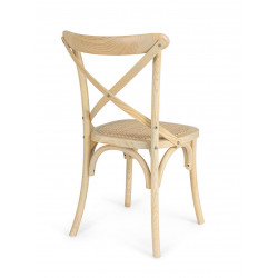 CHAISE BISTROT EN BOIS ET ROTIN CROSS