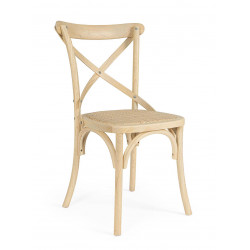 CHAISE BISTROT EN BOIS ET ROTIN CROSS