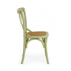 CHAISE BISTROT EN BOIS ET ROTIN CROSS