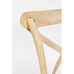 CHAISE BISTROT EN BOIS ET ROTIN CROSS