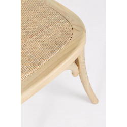 CHAISE BISTROT EN BOIS ET ROTIN CROSS