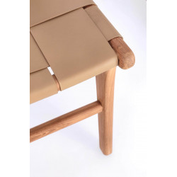 CHAISE TRESSÉE EN CUIR ET BOIS CONTEMPORAINE JOANA